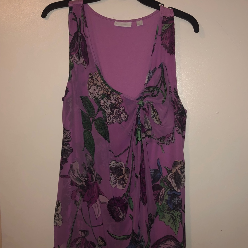 Purple floral blouse